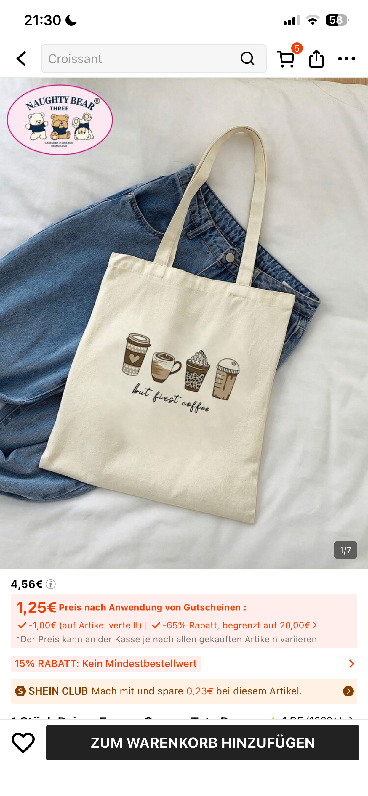 "But First Coffee" Stoffbeutel